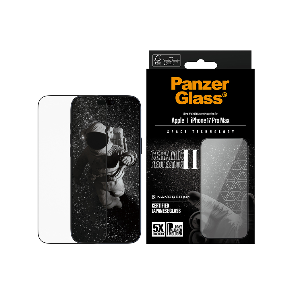 Kaitseklaas Ceramic II, Apple iPhone 17 Pro Max, Ultra-Wide Fit, PanzerGlass - Image 2