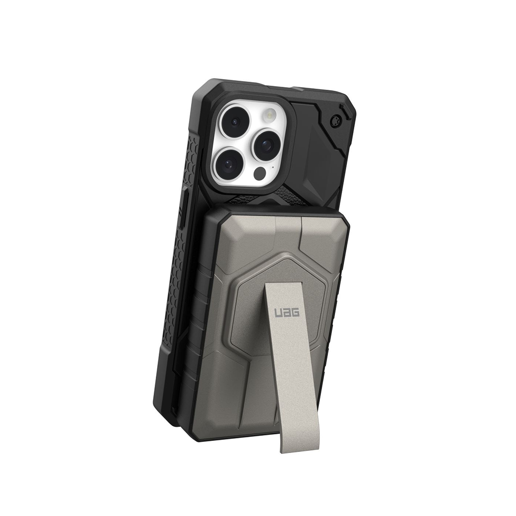 Akupank juhtmevaba laadimisega + USB-C ja USB-A pesaga, 10.000 mAh, 20W, must/titaan, MagSafe ühilduv, tugijalaga, Urban Armor Gear (UAG) - Image 10