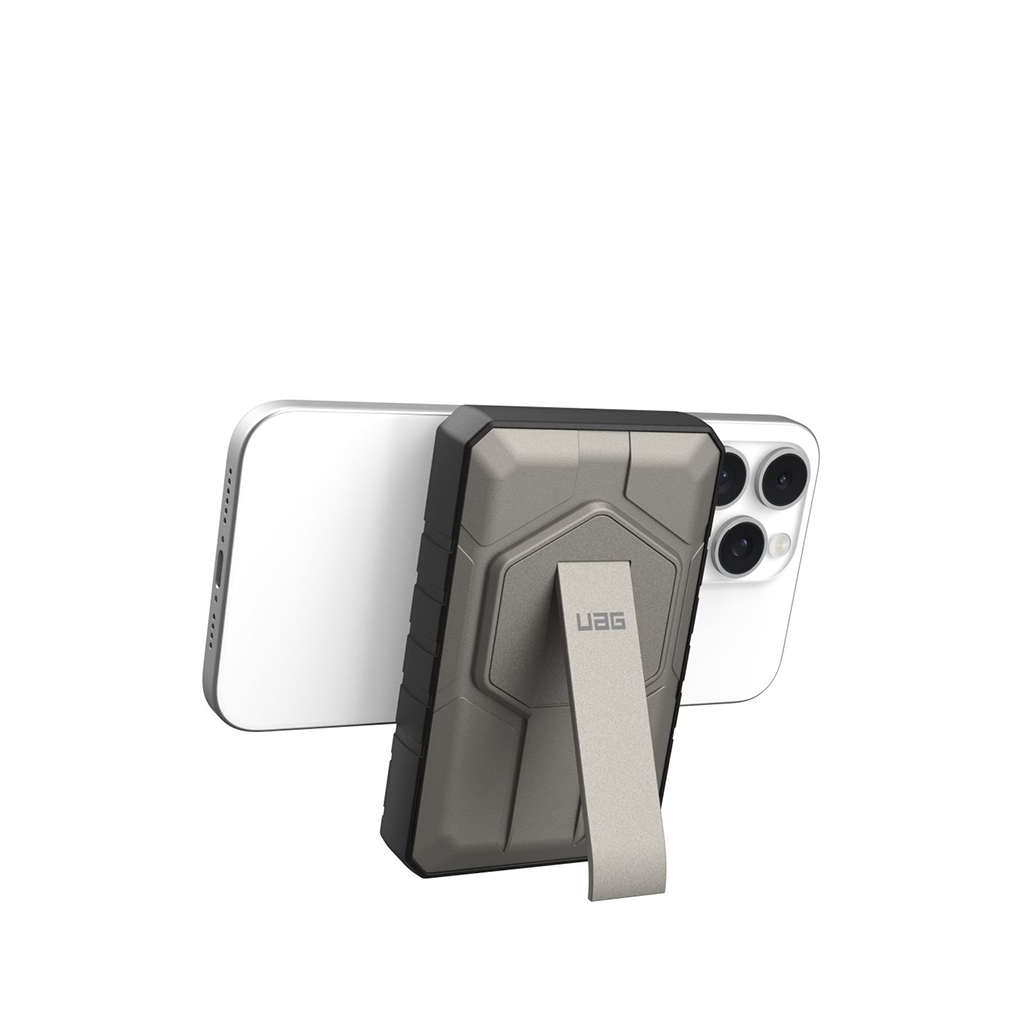 Akupank juhtmevaba laadimisega + USB-C ja USB-A pesaga, 10.000 mAh, 20W, must/titaan, MagSafe ühilduv, tugijalaga, Urban Armor Gear (UAG) - Image 12