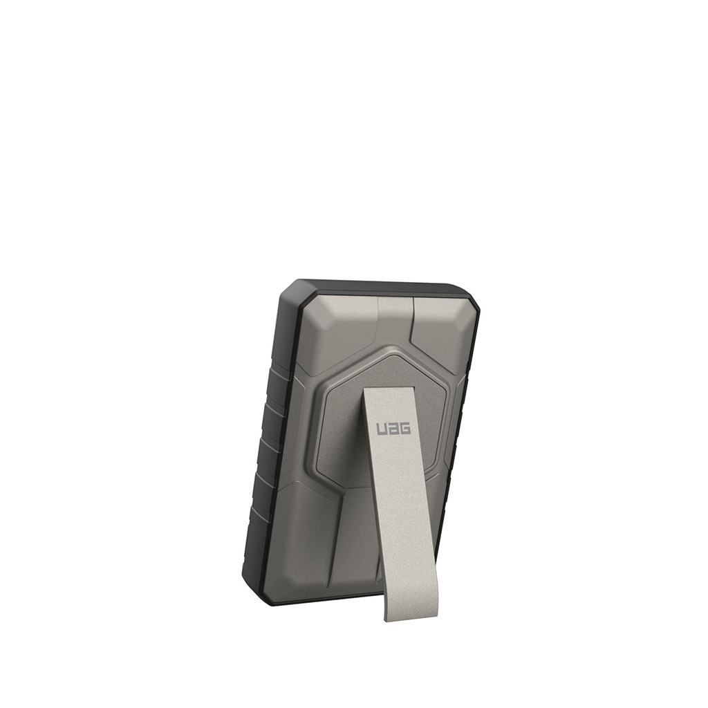 Akupank juhtmevaba laadimisega + USB-C ja USB-A pesaga, 10.000 mAh, 20W, must/titaan, MagSafe ühilduv, tugijalaga, Urban Armor Gear (UAG) - Image 5