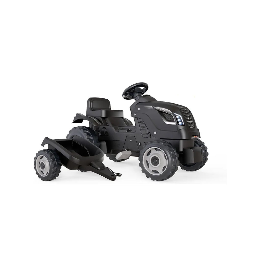 Smoby Farmer XL Pedal Tractor and Trailer Black