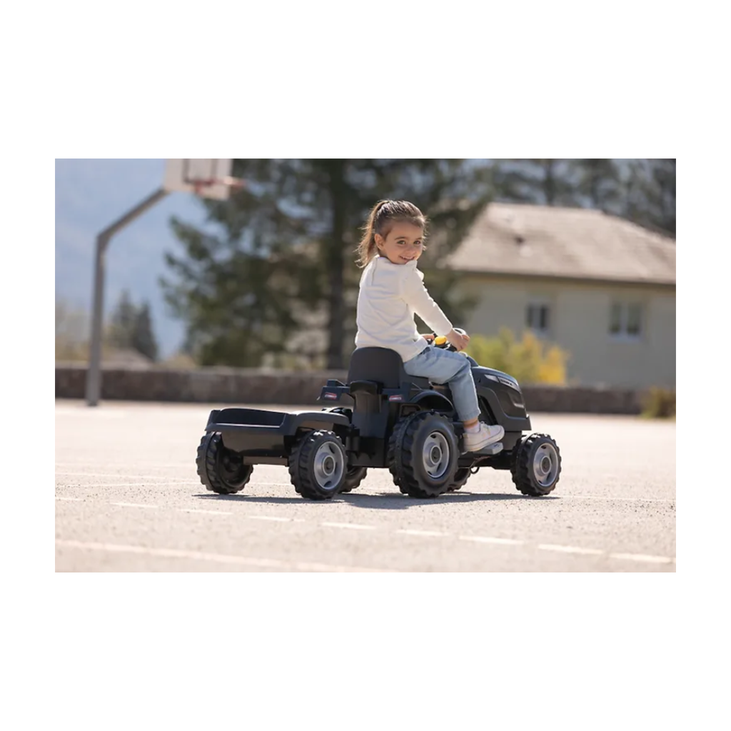 Smoby Farmer XL Pedal Tractor and Trailer Black - Image 4