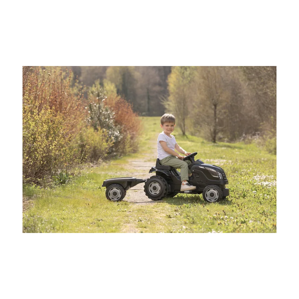 Smoby Farmer XL Pedal Tractor and Trailer Black - Image 5