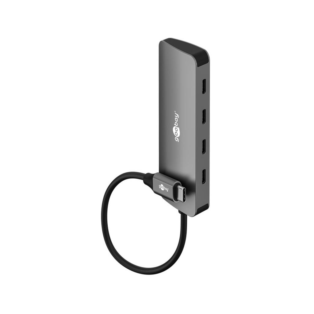 Goobay Type C HUB 4 ports 10 Gbit/s Grey - Image 2
