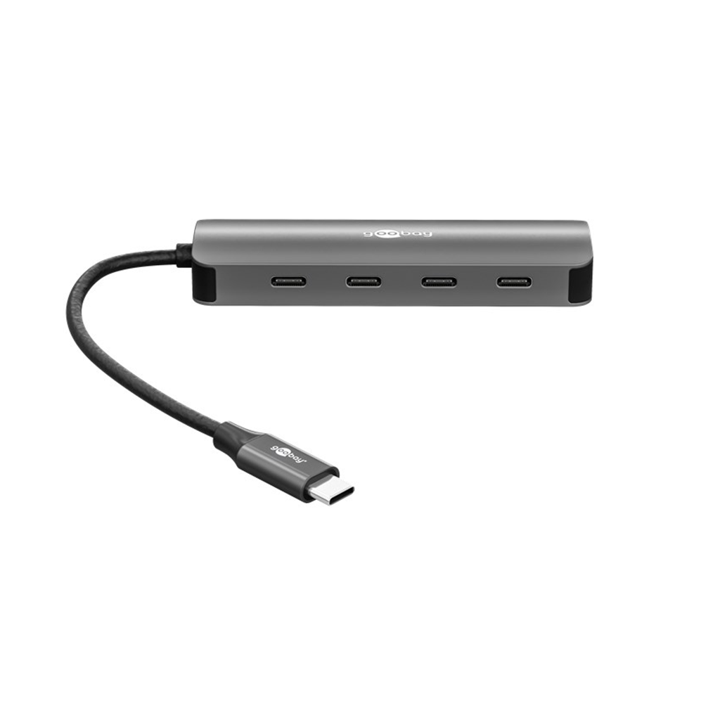 Goobay Type C HUB 4 ports 10 Gbit/s Grey - Image 3