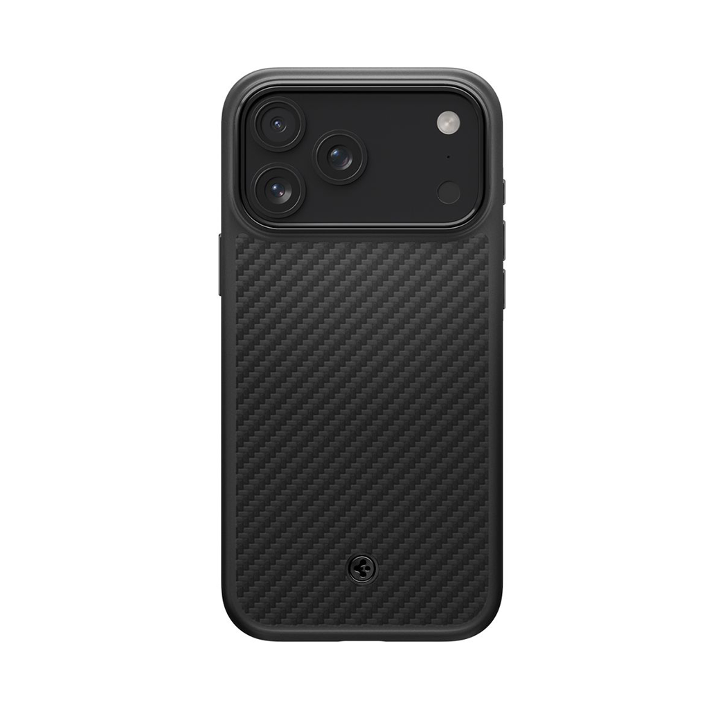 Kaitseümbris Enzo Aramid T (MagFit), Apple iPhone 17 Pro, must, MagSafe ühilduv, kaamera nupuga, Spigen