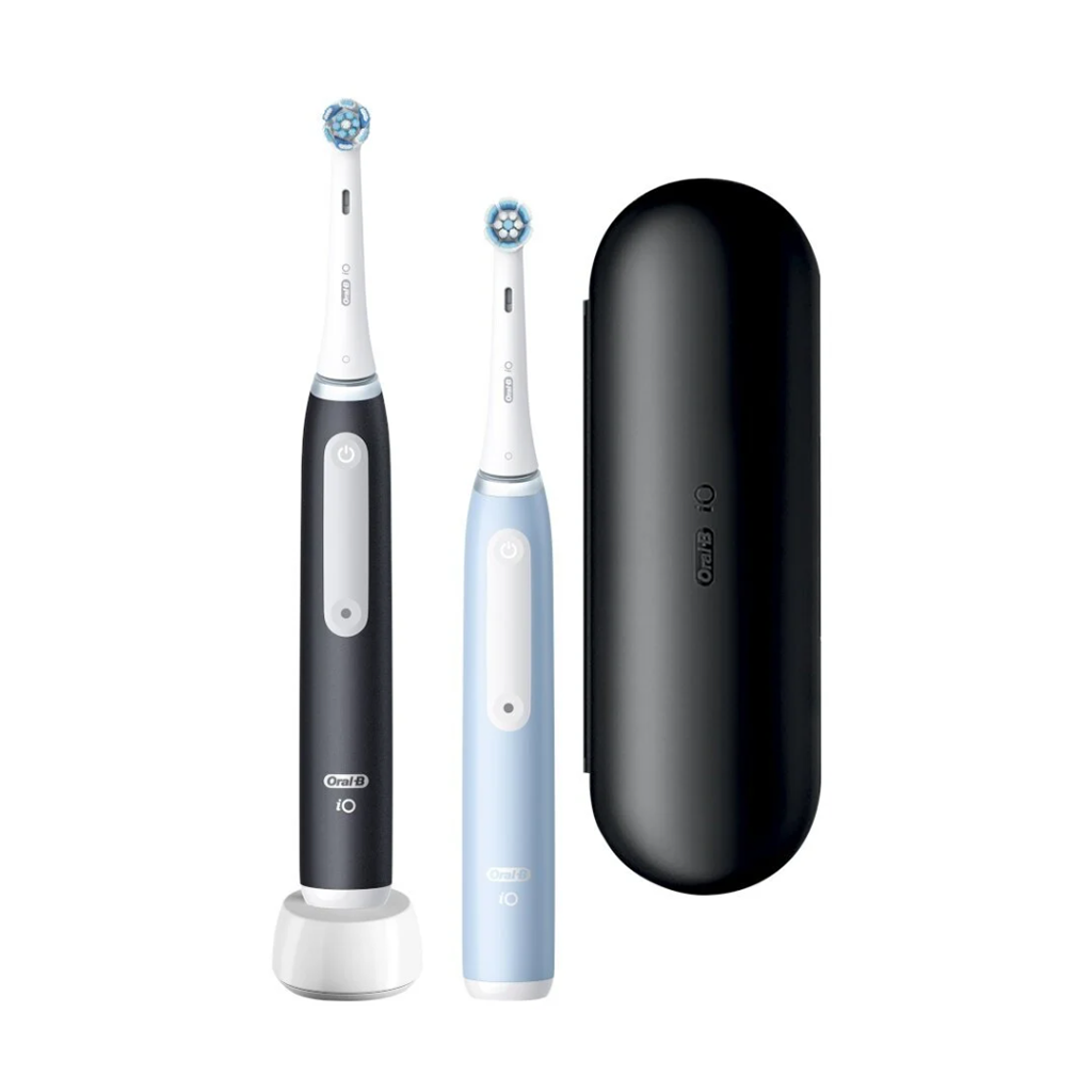 Braun ORAL-B elektriliste hambaharjade komplekt IO3 Matte Black and Ice Blue