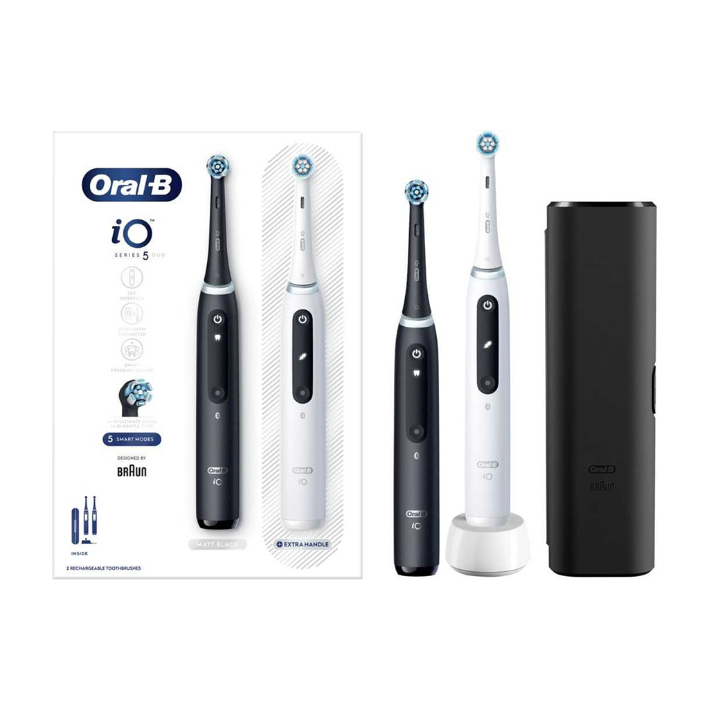 Braun ORAL-B elektriliste hambaharjade komplekt IO5 Matte Black and Quite White - Image 2