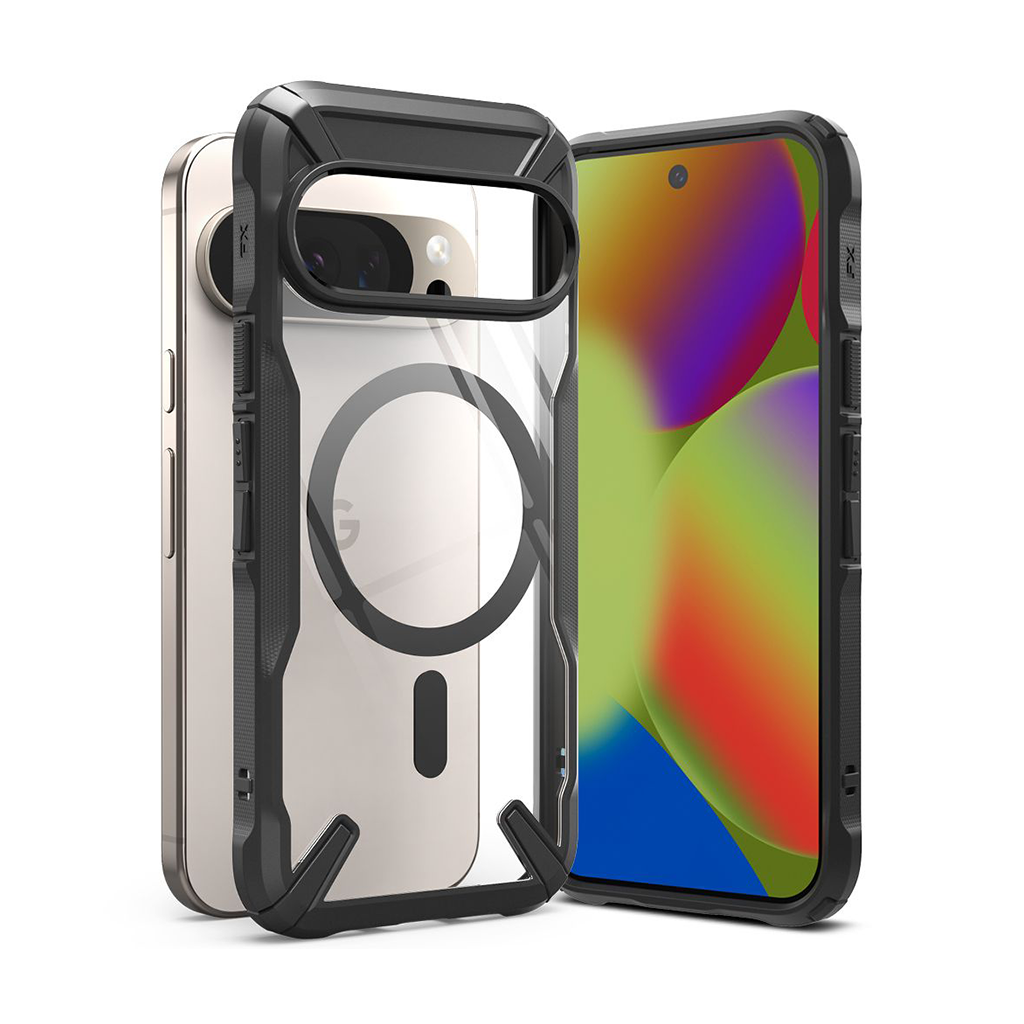 Kaitseümbris Fusion X Magnetic, Google Pixel 10 Pro / Pixel 10, läbipaistev musta äärega, Qi2/MagSafe ühilduv, Ringke