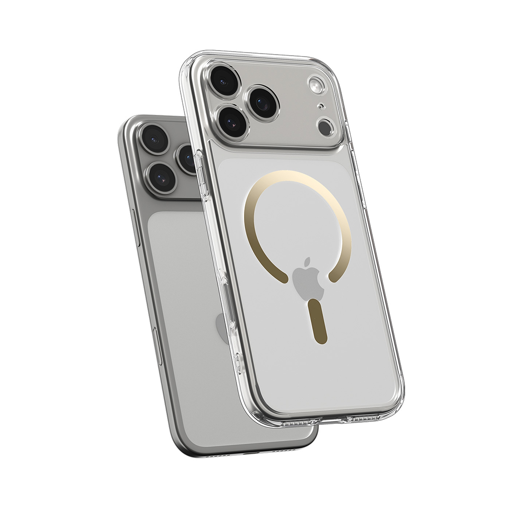 Kaitseümbris Ultra Hybrid (MagFit), Apple iPhone 17 Pro, läbipaistev kuldse MagSafe ringiga, Spigen - Image 5