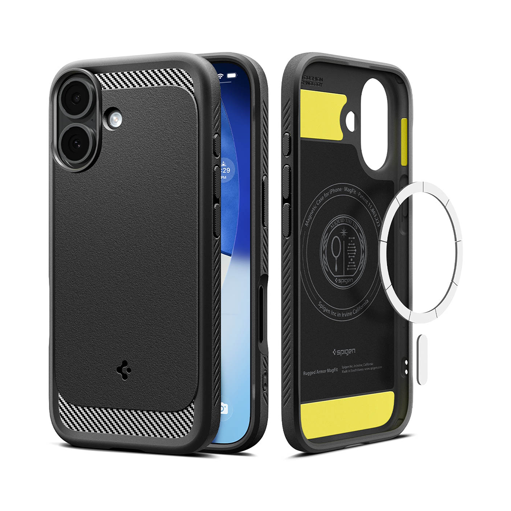 Kaitseümbris Rugged Armor (MagFit), Apple iPhone 17, must, MagSafe ühilduv, Spigen