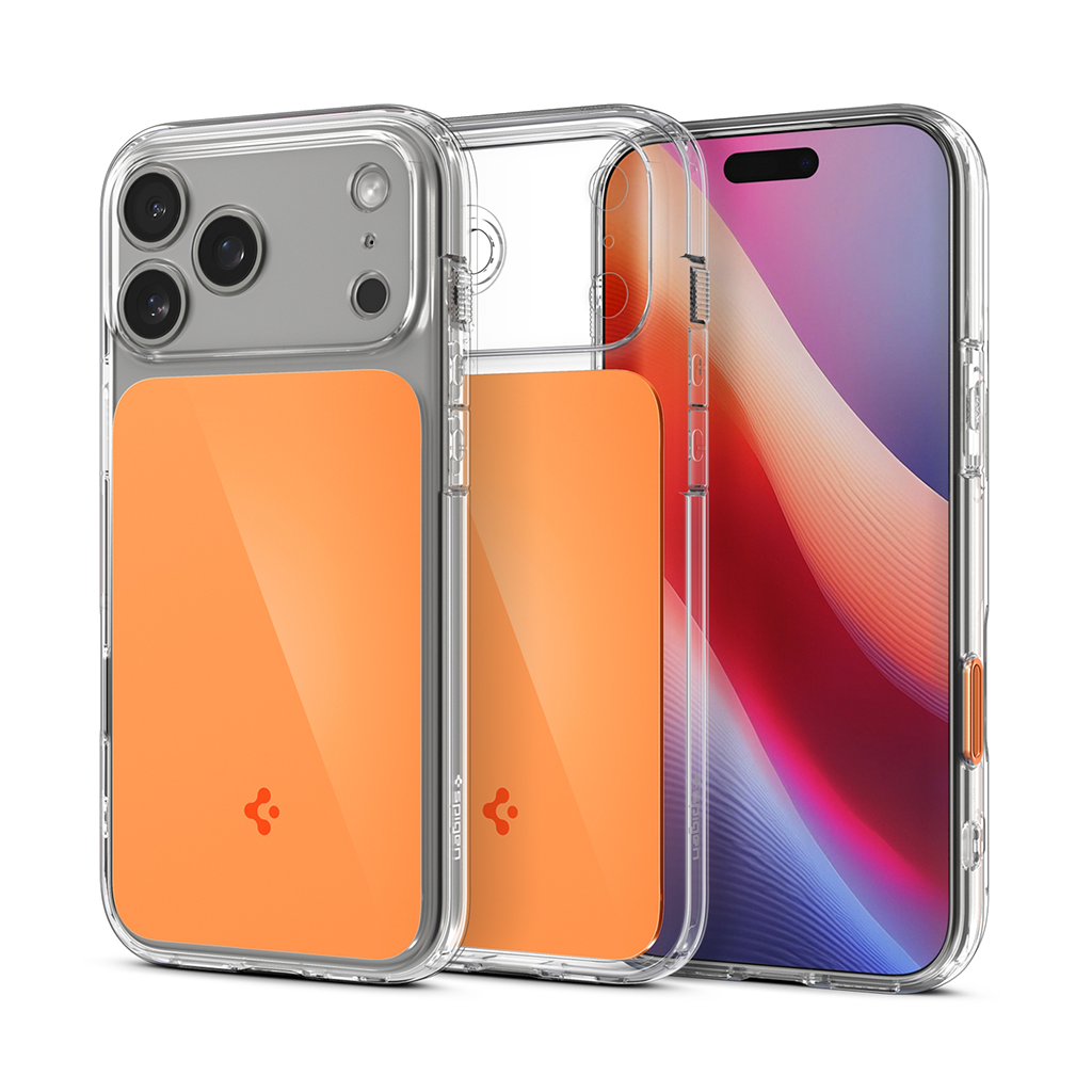 Kaitseümbris Ultra Hybrid T (MagFit), Apple iPhone 17 Pro, oranž / läbipaistev, MagSafe ühilduv, kaamera nupuga, Spigen