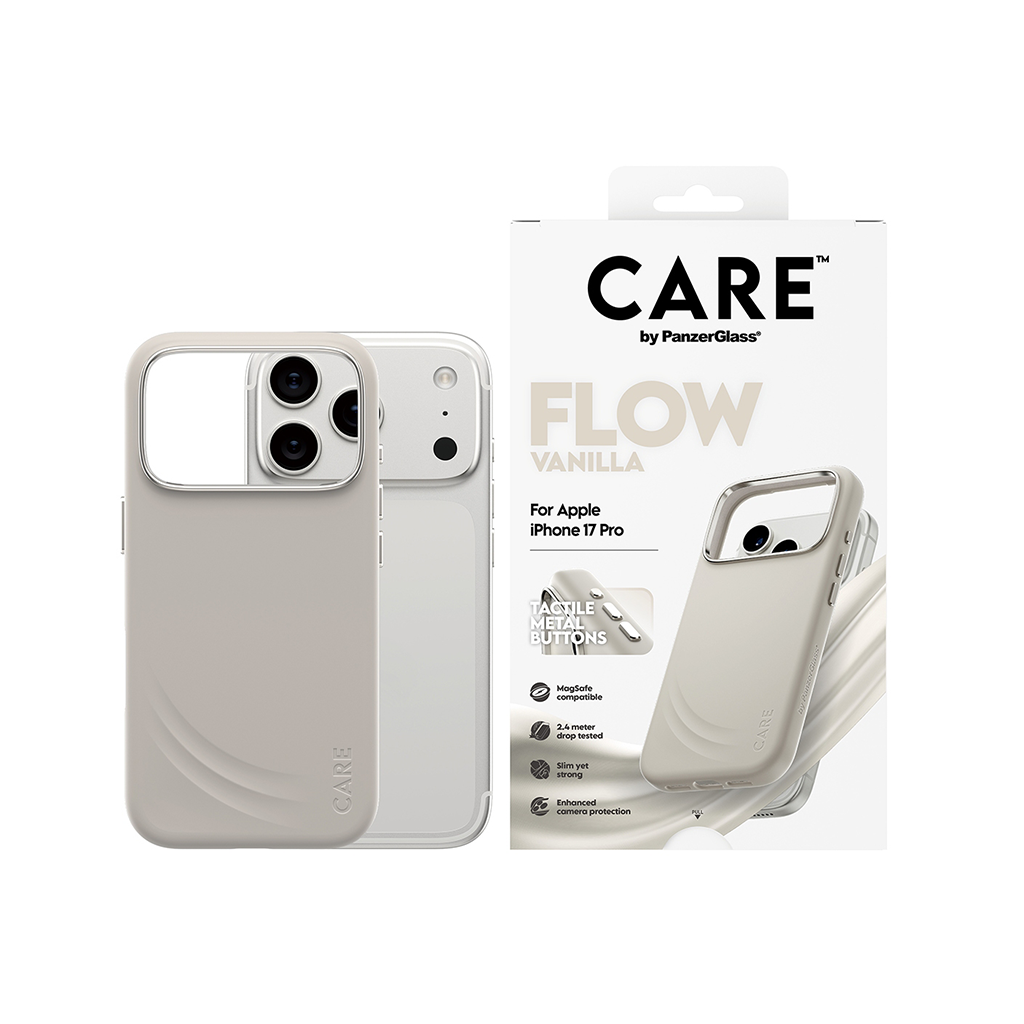 Kaitseümbris Flow, Apple iPhone 17 Pro, beež, MagSafe ühilduv, CARE by PanzerGlass - Image 2