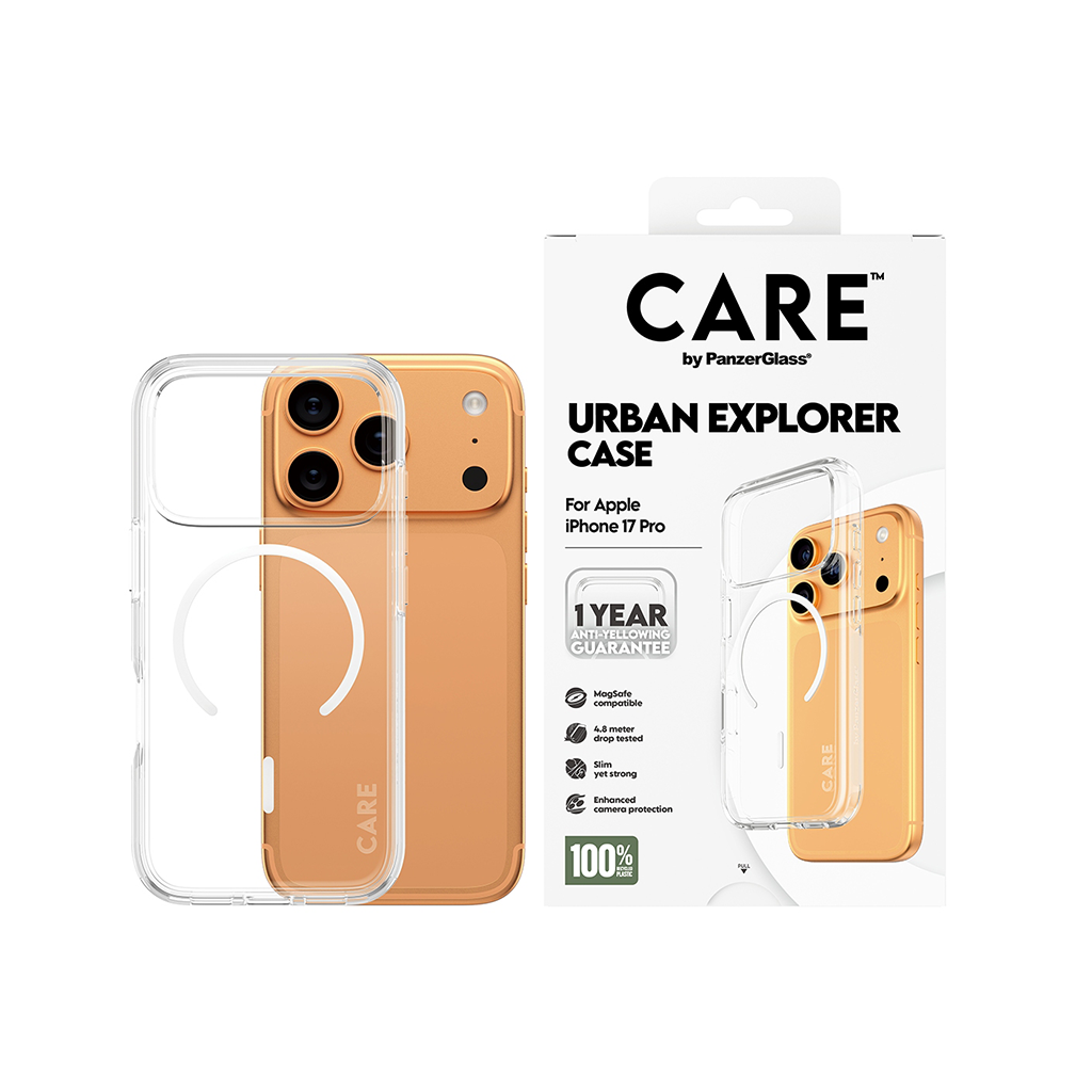 Kaitseümbris Urban Explorer MagSafe, Apple iPhone 17 Pro, läbipaistev valge MagSafe ringiga, CARE by PanzerGlass - Image 2