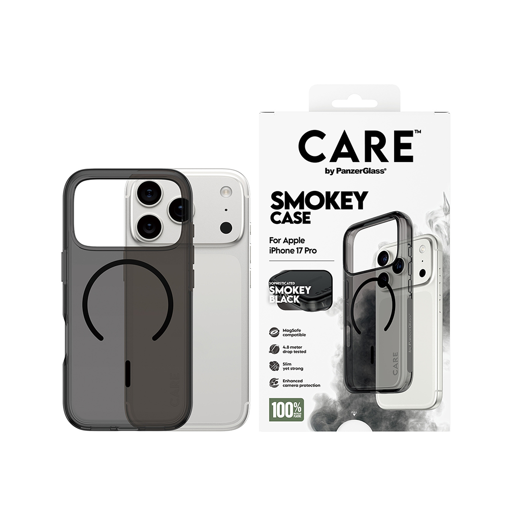 Kaitseümbris Smokey, Apple iPhone 17 Pro, tume läbipaistev musta MagSafe ringiga, CARE by PanzerGlass - Image 2