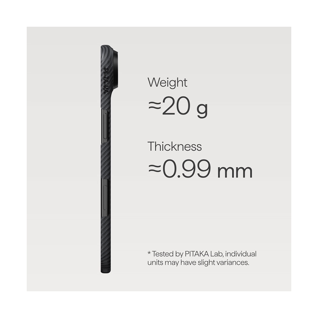 Kaitseümbris Ultra-Slim, Apple iPhone Air, must/hall, üliõhuke, MagSafe ühilduv, Pitaka - Image 3