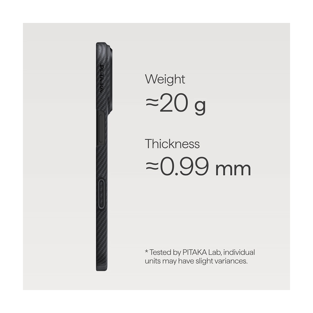 Kaitseümbris Ultra-Slim, Apple iPhone 17 Pro, must/hall, üliõhuke, MagSafe ühilduv, Pitaka - Image 5