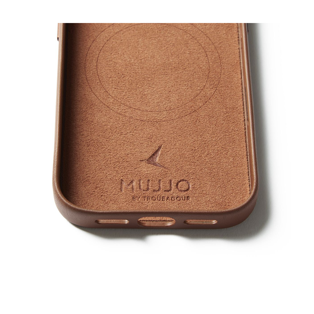 Kaitseümbris kaarditaskuga Apple iPhone 17 Pro, pruun, naturaalsest nahast, MagSafe ühilduv, Mujjo - Image 4