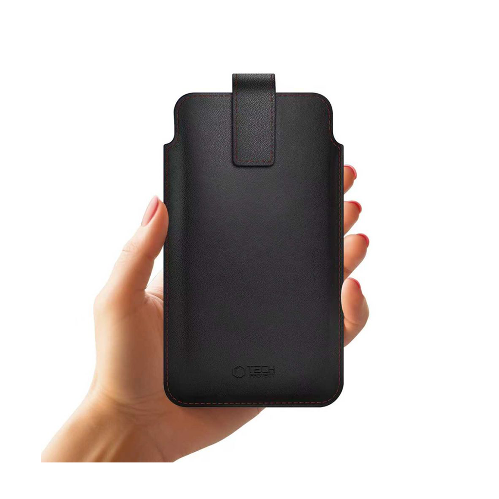 Kott universaalne magnetkinnitusega 6.0"-6.9" telefonile, must punase niidiga, Tech-Protect - Image 2