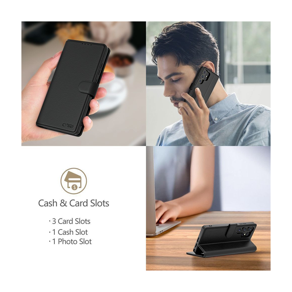 Kaitseümbris kaanega Wallet, Xiaomi Redmi 15 5G / Redmi 15 4G, must, Tech-Protect - Image 4