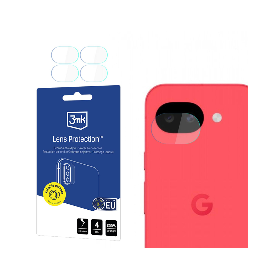 Tagakaamera õhuke kaitseklaas, Google Pixel 10a, komplektis 4tk, 3mk