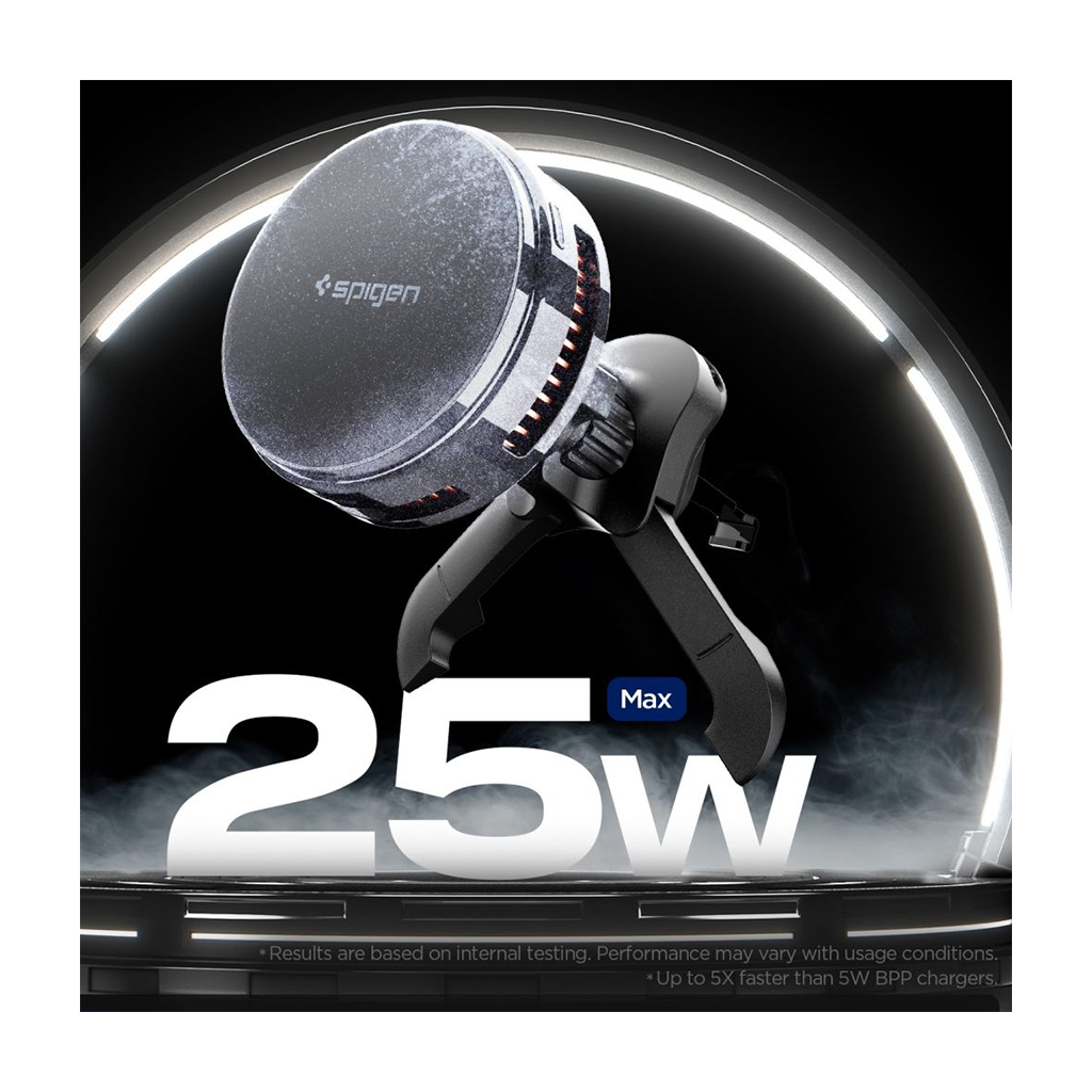 Juhtmevaba laadimisega autohoidik ventilatsiooniavasse Essential Qi2.2, 25W (MagFit), Qi2/MagSafe magnetkinnitusega, Spigen - Image 3