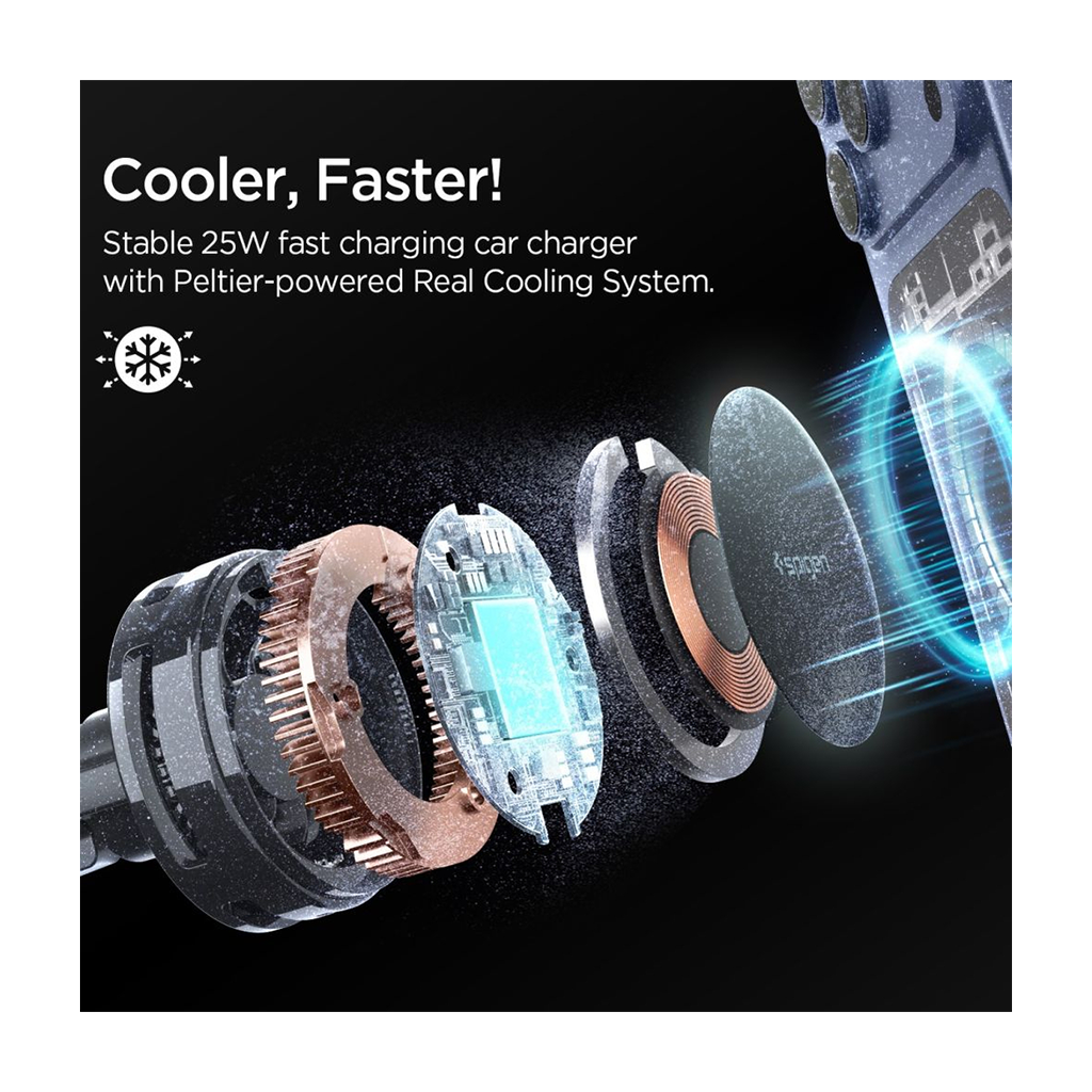 Juhtmevaba laadimisega autohoidik ventilatsiooniavasse Essential Qi2.2, 25W (MagFit), Qi2/MagSafe magnetkinnitusega, Spigen - Image 4