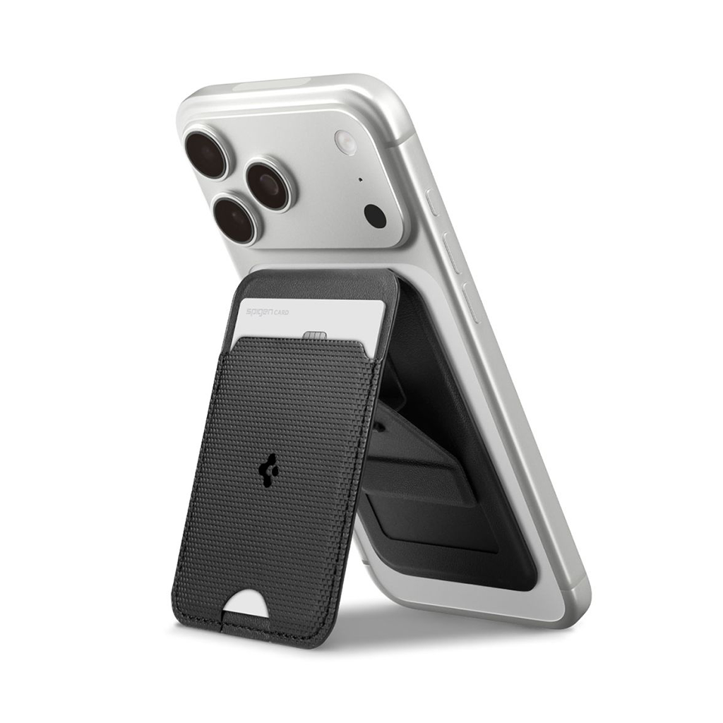 Magnetkinnitusega kaarditasku tugijalaga Slim Fold (MagFit), must, Qi2/MagSafe ühilduv, Spigen