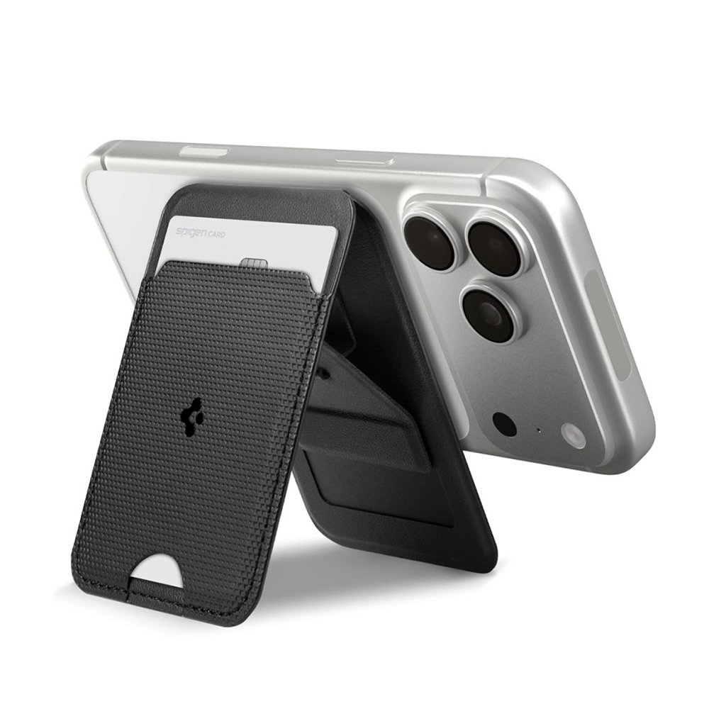 Magnetkinnitusega kaarditasku tugijalaga Slim Fold (MagFit), must, Qi2/MagSafe ühilduv, Spigen - Image 9