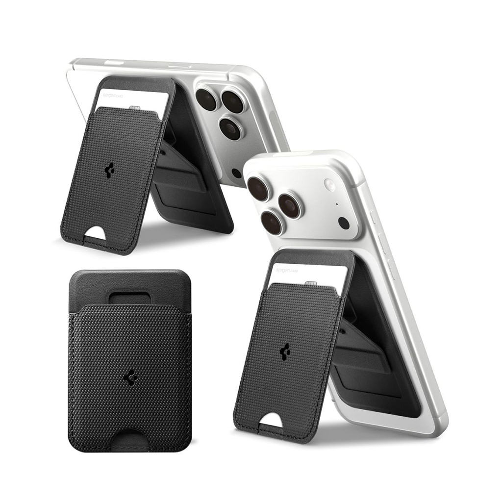 Magnetkinnitusega kaarditasku tugijalaga Slim Fold (MagFit), must, Qi2/MagSafe ühilduv, Spigen - Image 10