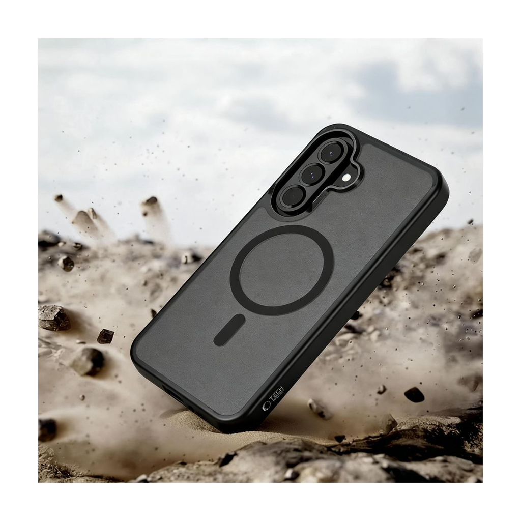 Kaitseümbris Magmat MagSafe, Samsung Galaxy A57 5G, matt läbipaistev musta äärega, Qi2/MagSafe ühilduv, Tech-Protect - Image 3