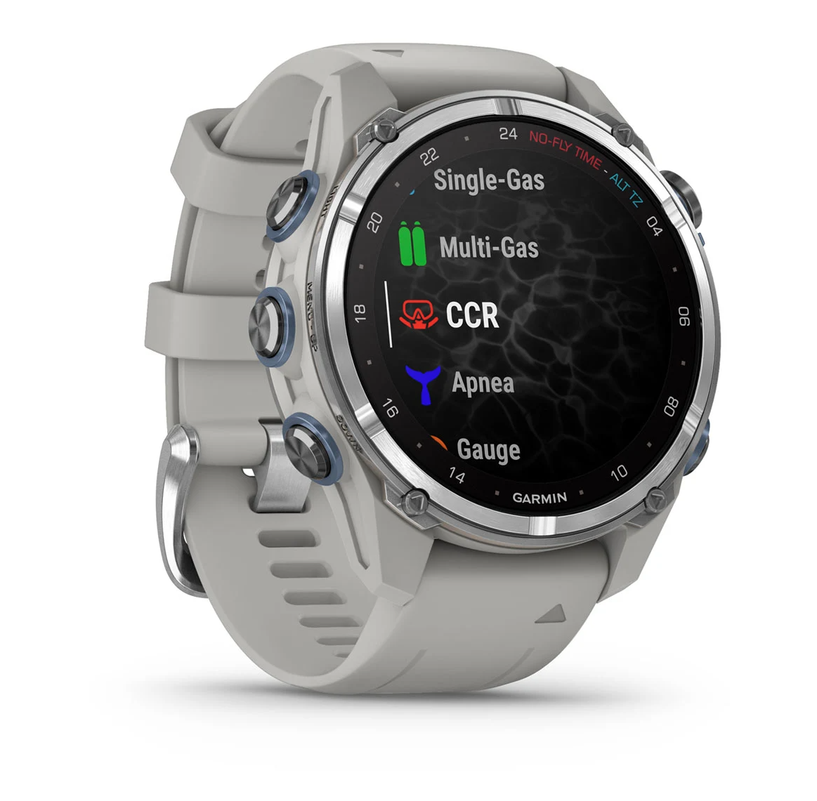 Garmin Descent Mk3 43mm Stainless Steel With Fog Grey Silicone Band - Image 2