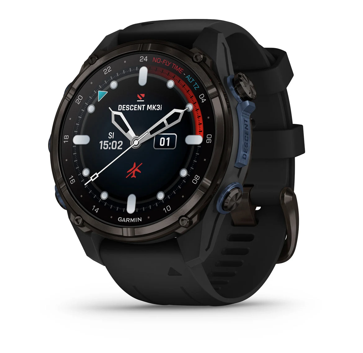 Garmin Descent Mk3i 43 mm Carbon Grey DLC Titanium With Black Silicone Band
