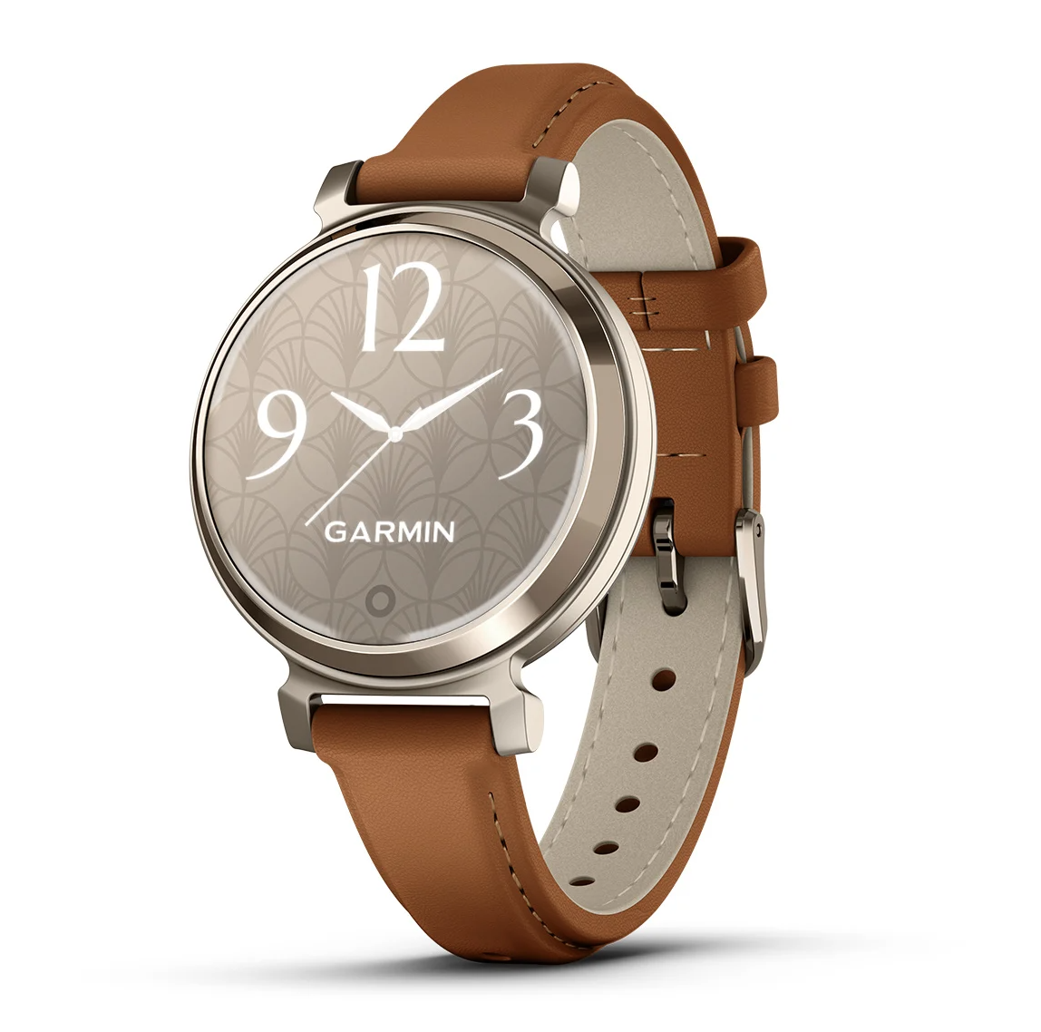 Garmin Lily 2 Classic Cream Gold with Tan Leather Band