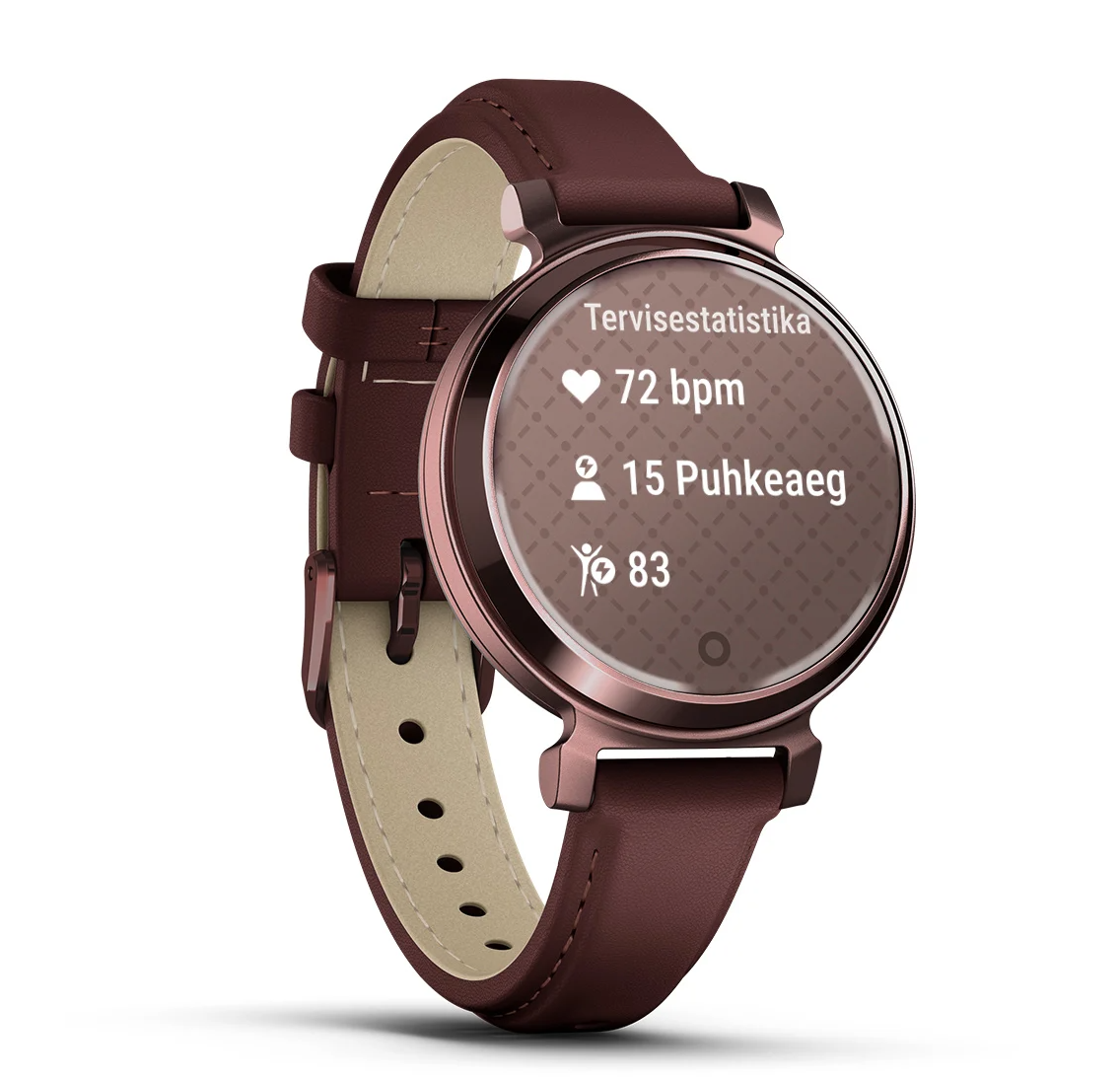 Garmin Lily 2 Classic Dark Bronze with Mulberry Leather Band - Image 2