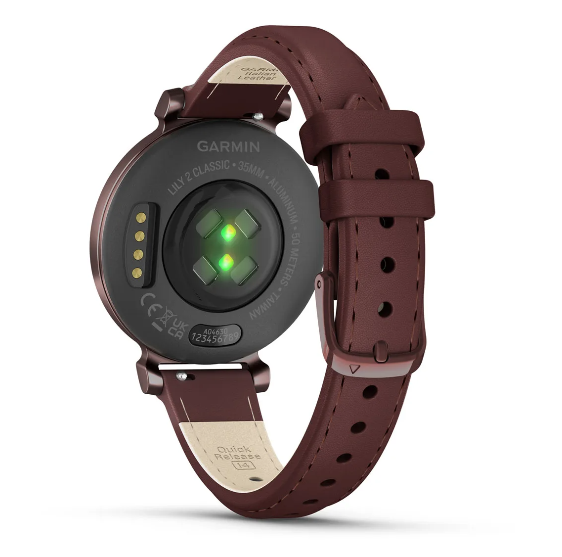 Garmin Lily 2 Classic Dark Bronze with Mulberry Leather Band - Image 4