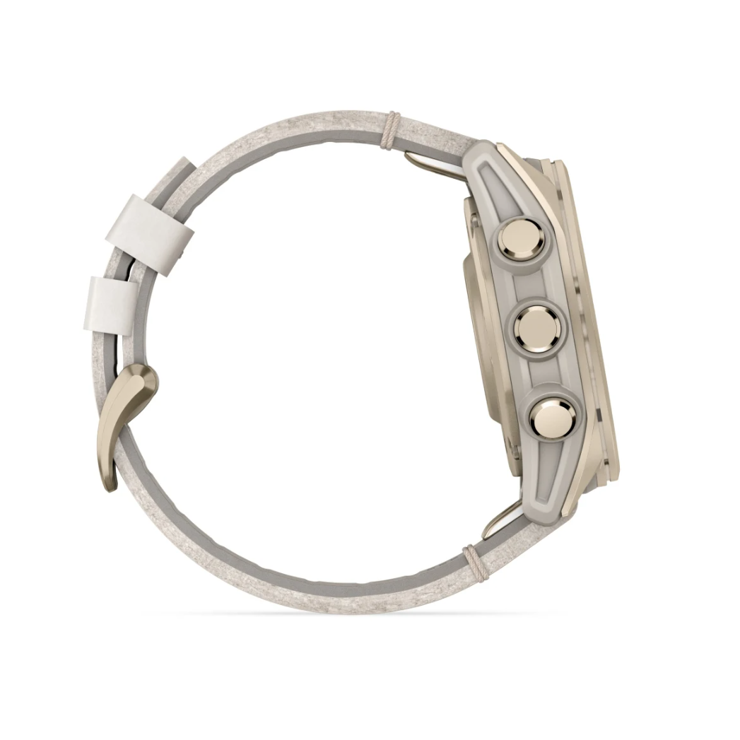Garmin fenix 8 43 mm Amoled Sapphire Soft Gold with Limestone Leather Band - Image 4