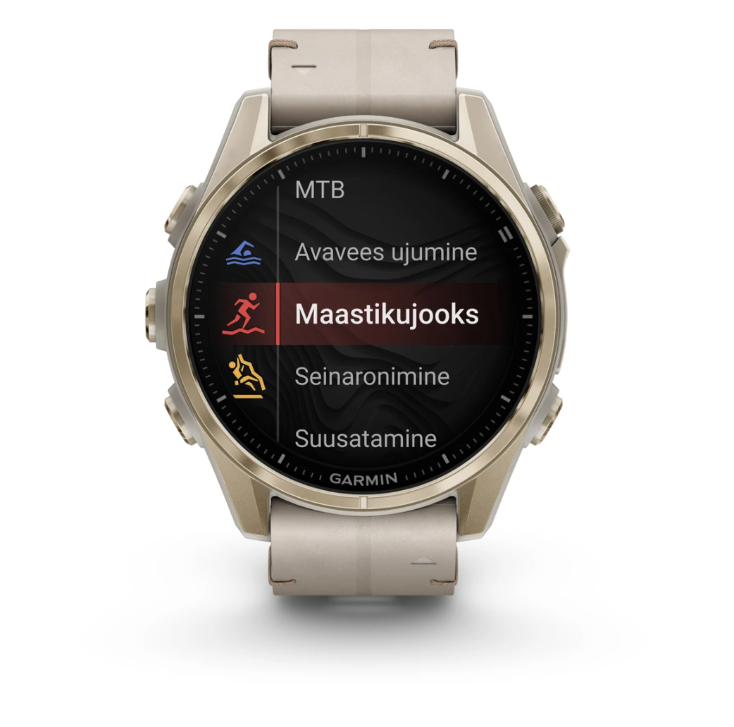 Garmin fenix 8 43 mm Amoled Sapphire Soft Gold with Limestone Leather Band - Image 3