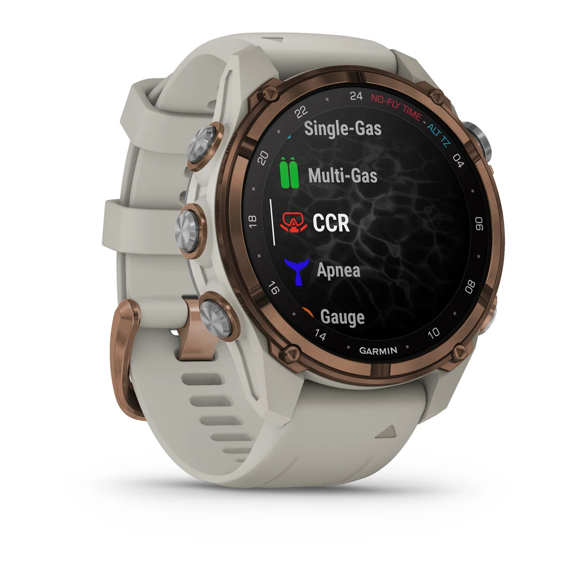 Garmin Descent Mk3i 43mm Bronze PVD Titanium with French Grey Silicone Band - Image 2