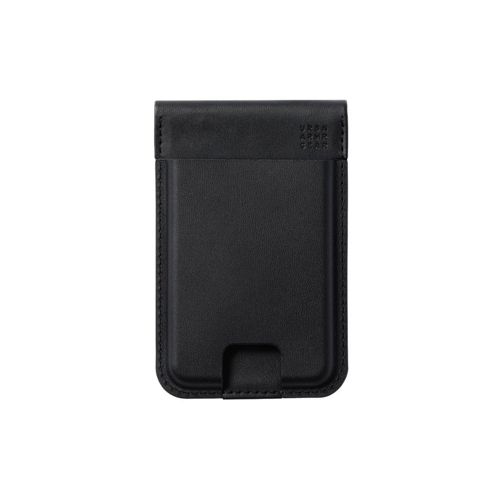 MagSafe kaarditasku/rahakott tugijalaga Metropolis MagSafe Wallet must magnetkinnitusega vegan nahast Urban Armor Gear UAG