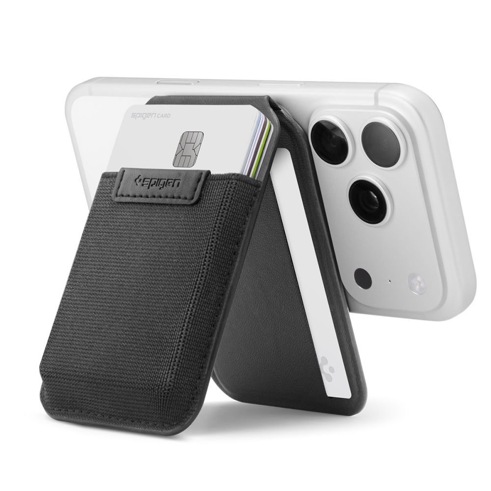 Magnetkinnitusega kaarditasku tugijalaga Slim Fold MagFit kuni 12 kaardile must Qi2/MagSafe ühilduv Spigen - Pilt 4