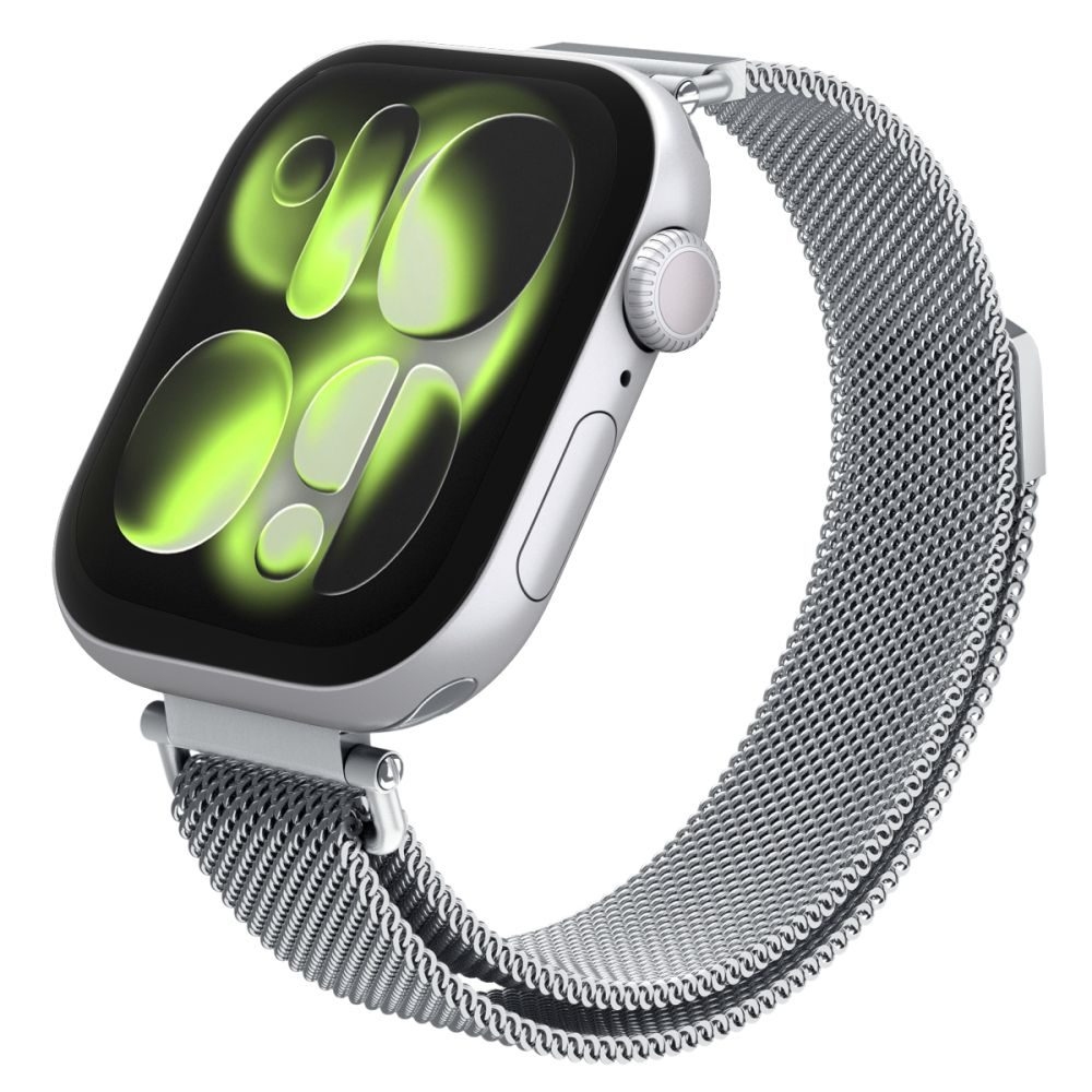 Kellarihm WBM4 Apple Watch Series 11 / 10 / 9 / 8 / 7 / 6 / 5 / 4 / SE 3 / SE 2024/2023/2022 / SE 40 / 41 / 42 mm hõbedane roostevabast terasest Spigen