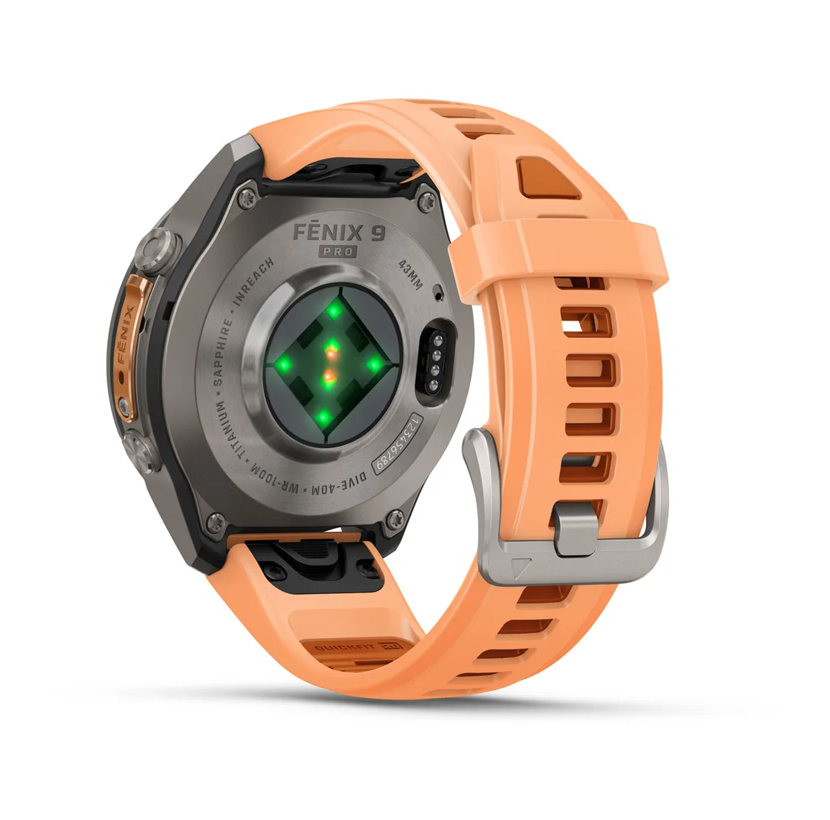 Garmin fenix 9 Pro inReach 43mm Titanium with Shell Pink Autumn Orange Silicone Band - Pilt 3