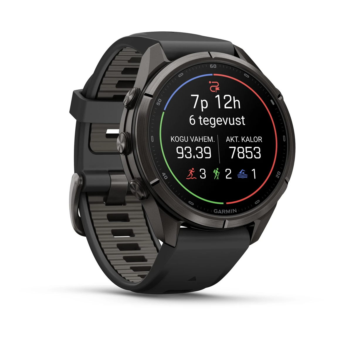 Garmin fenix 9 Pro inReach 43mm Carbon Gray DLC Titanium with Black Pebble Grey Silicone Band - Pilt 5