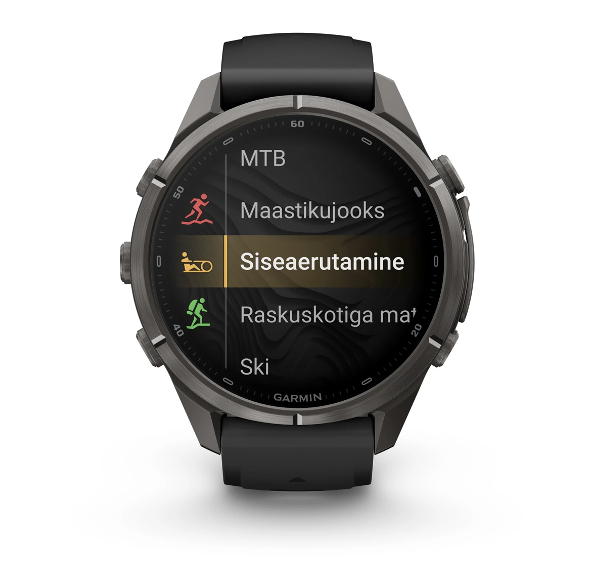 Garmin fenix 9 Pro inReach 43mm Carbon Gray DLC Titanium with Black Pebble Grey Silicone Band - Pilt 4