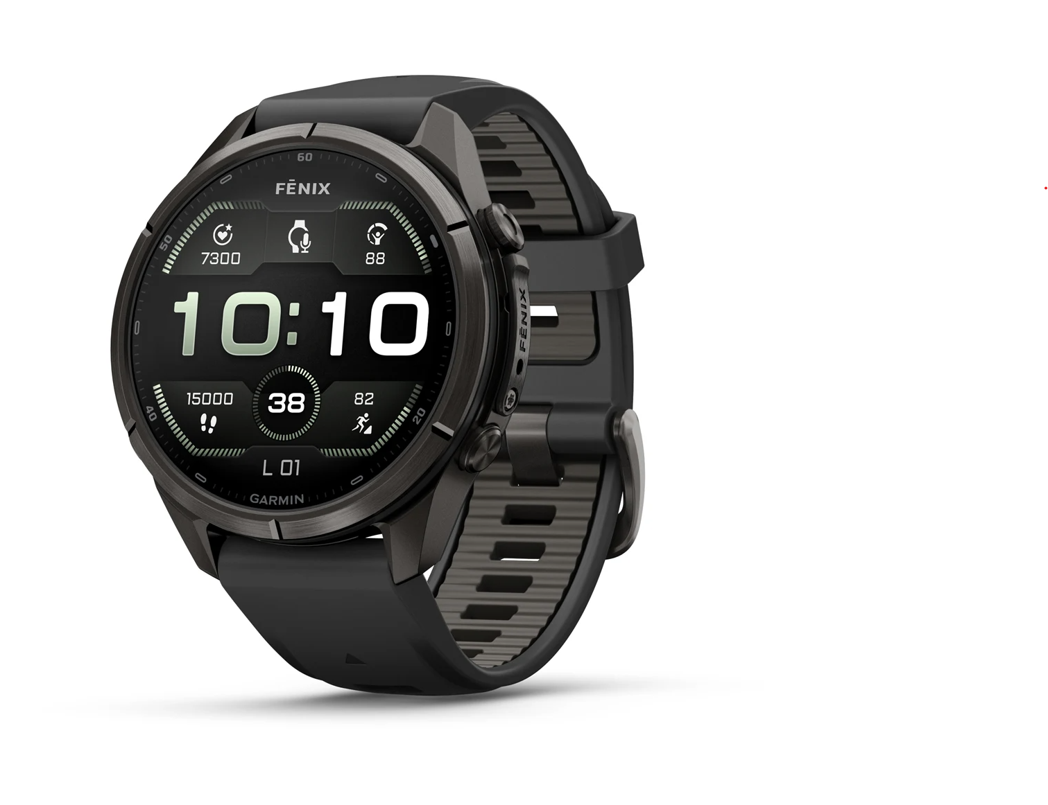 Garmin fenix 9 Pro inReach 43mm Carbon Gray DLC Titanium with Black Pebble Grey Silicone Band
