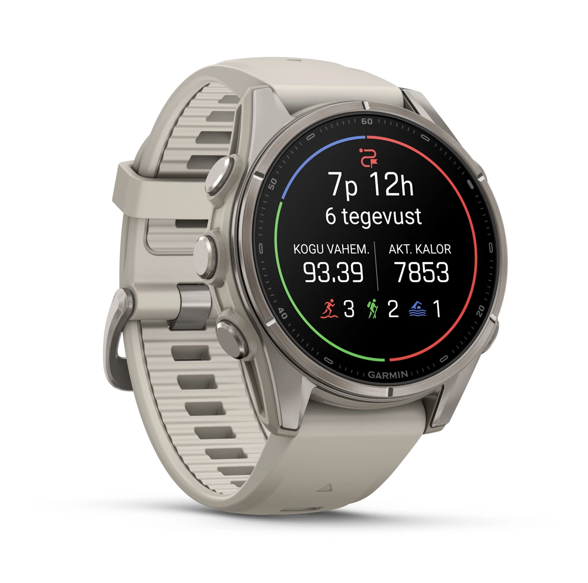 Garmin fenix 9 43mm Titanium with Fog Grey Silicone Band - Pilt 2