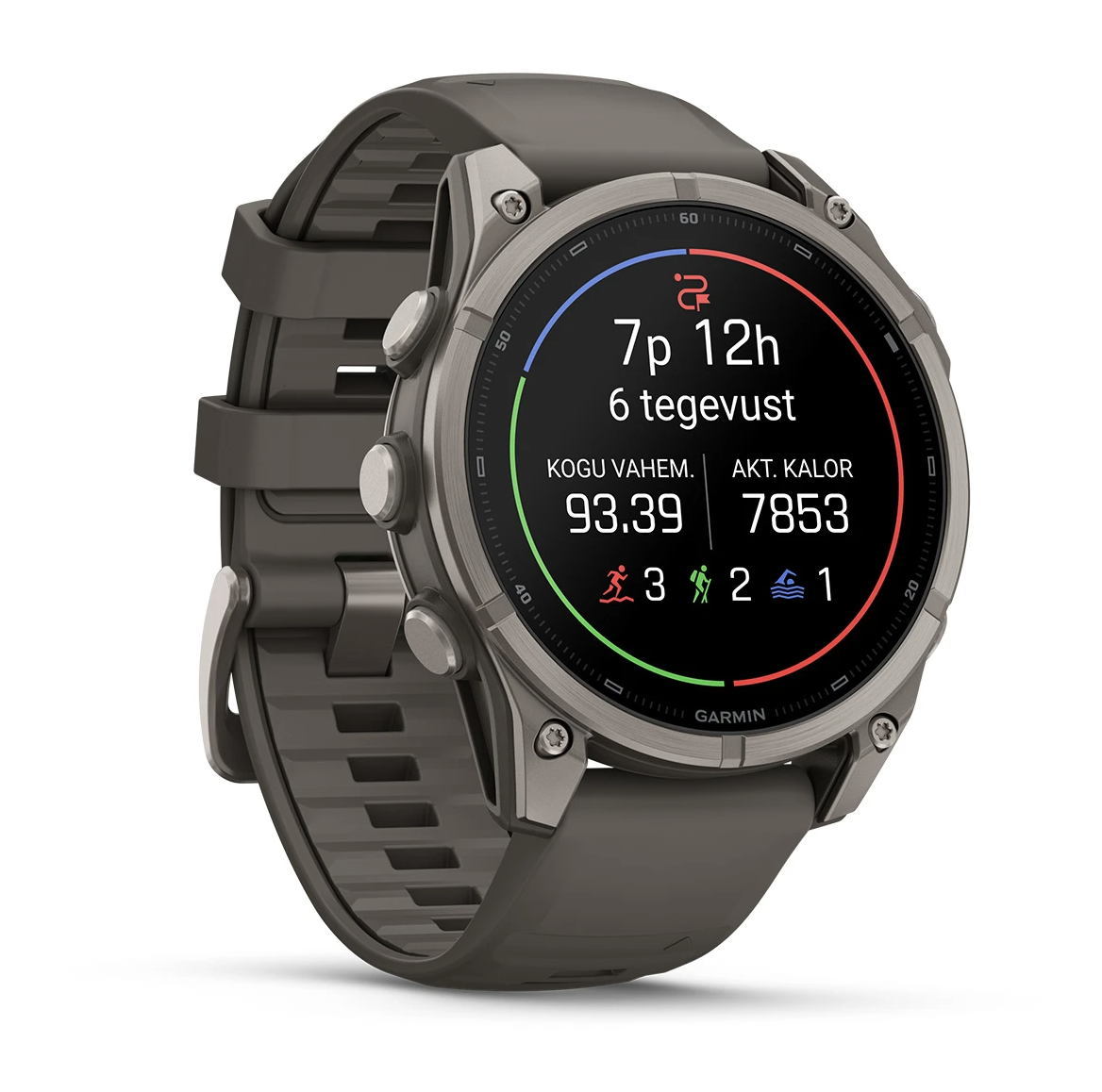 Garmin fenix 9 47mm Titanium with Pebble Grey Silicone Band - Pilt 2