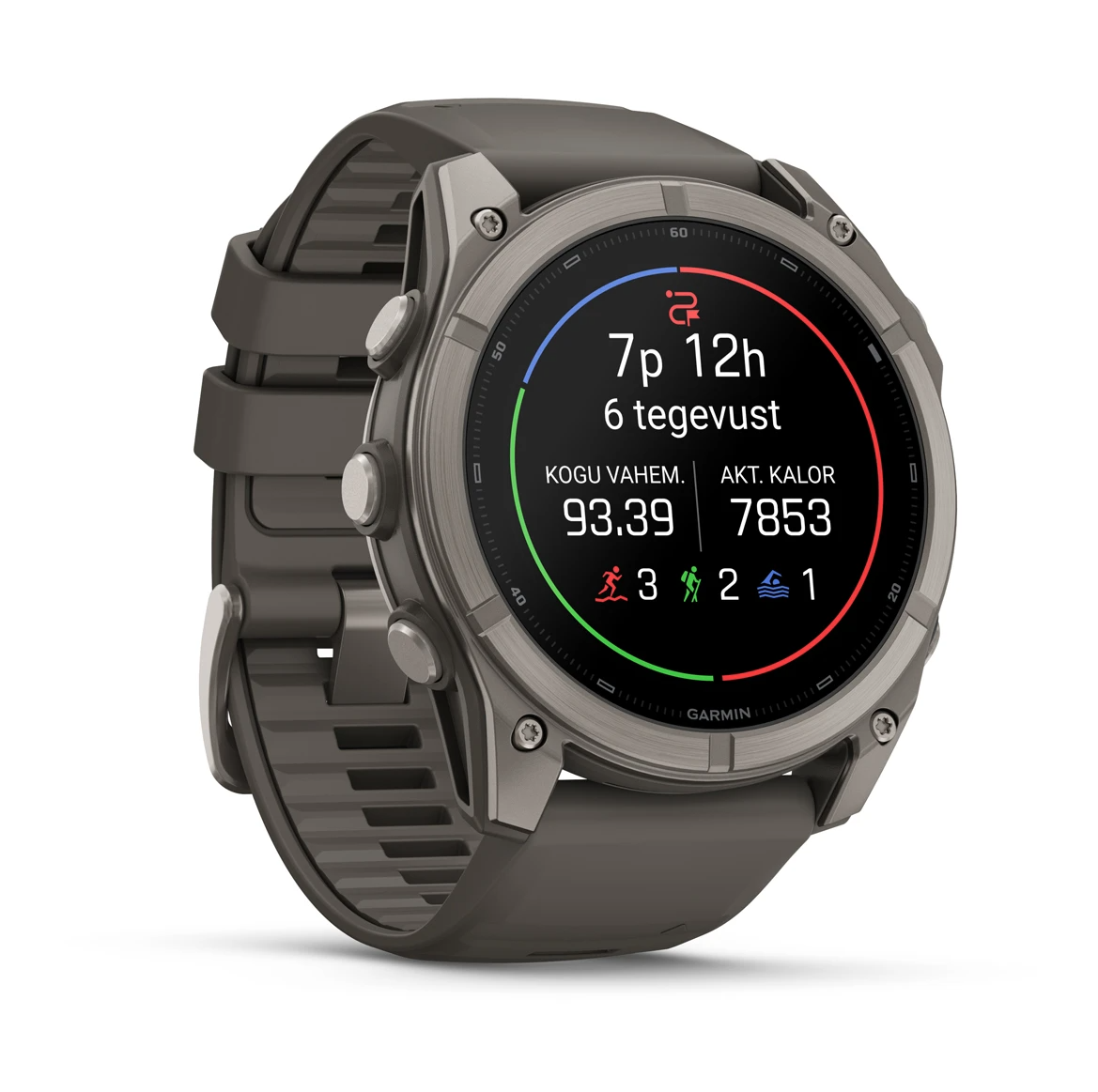 Garmin fenix 9 51mm Titanium with Pebble Grey Silicone Band - Pilt 2