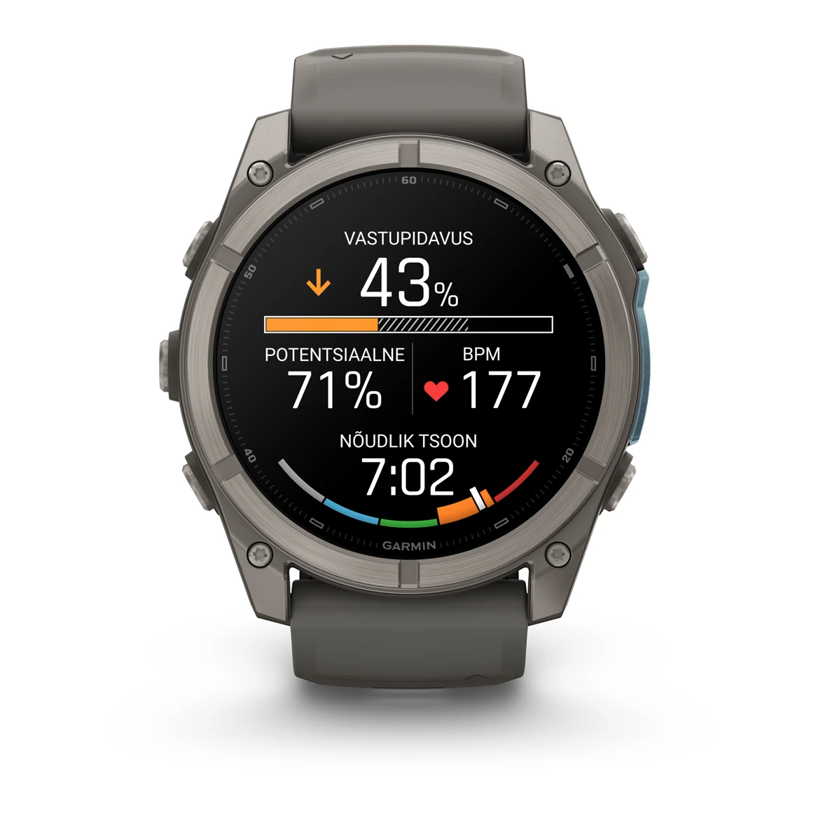 Garmin fenix 9 51mm Titanium with Pebble Grey Silicone Band - Pilt 7